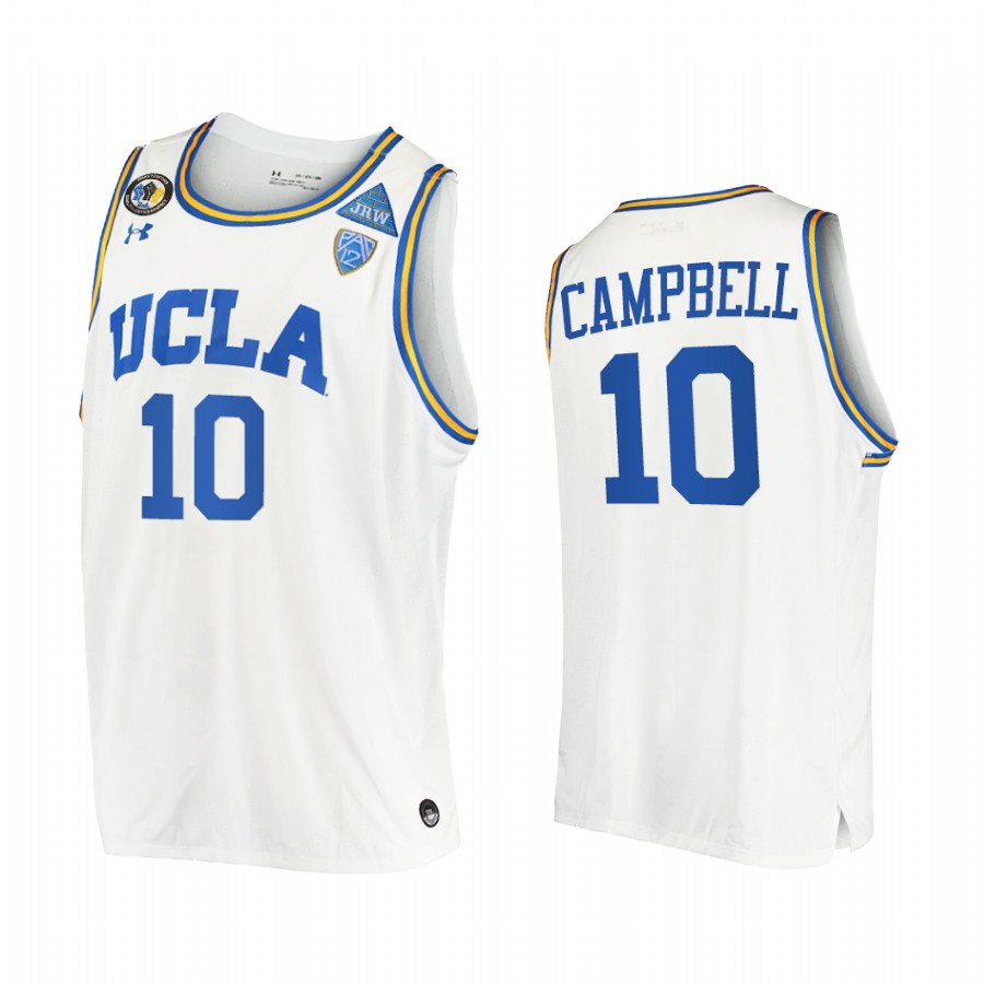 Tyger Campbell UCLA Bruins White Jersey 2021 March Madness PAC-12 Stand Together