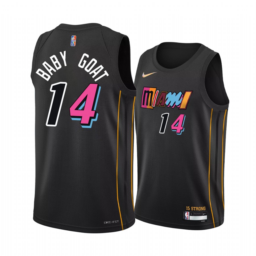 Tyler Herro Baby Goat Heat Nickname Diamond Edition Black Jersey 2022