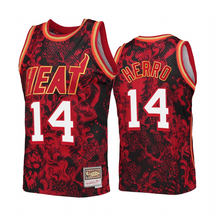 Tyler Herro Lunar New Year 2022 Miami Heat Red Jersey Mitchell Ness