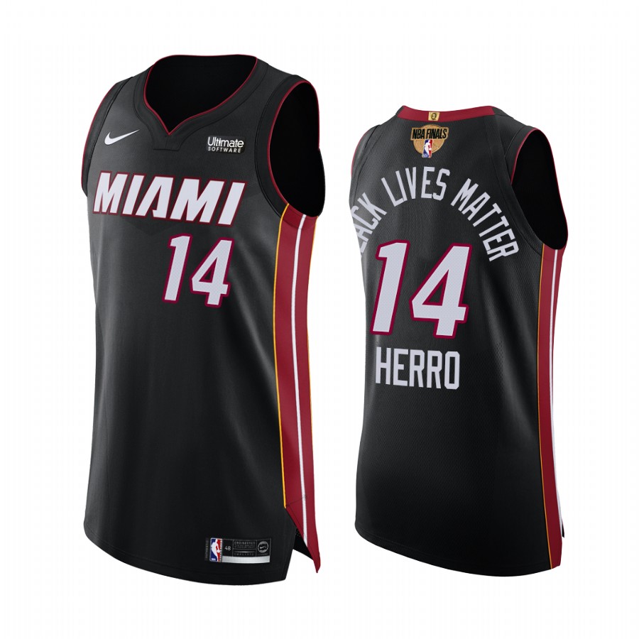 Tyler Herro Miami Heat 2020 NBA Finals G1 Black Jersey BLM Social justice