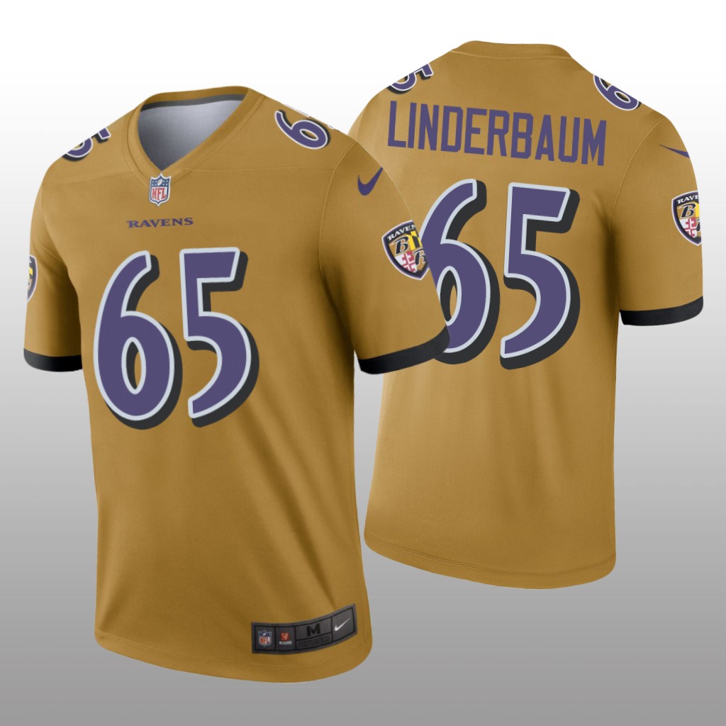 Tyler Linderbaum Baltimore Ravens Gold Jersey Inverted Legend - Men's
