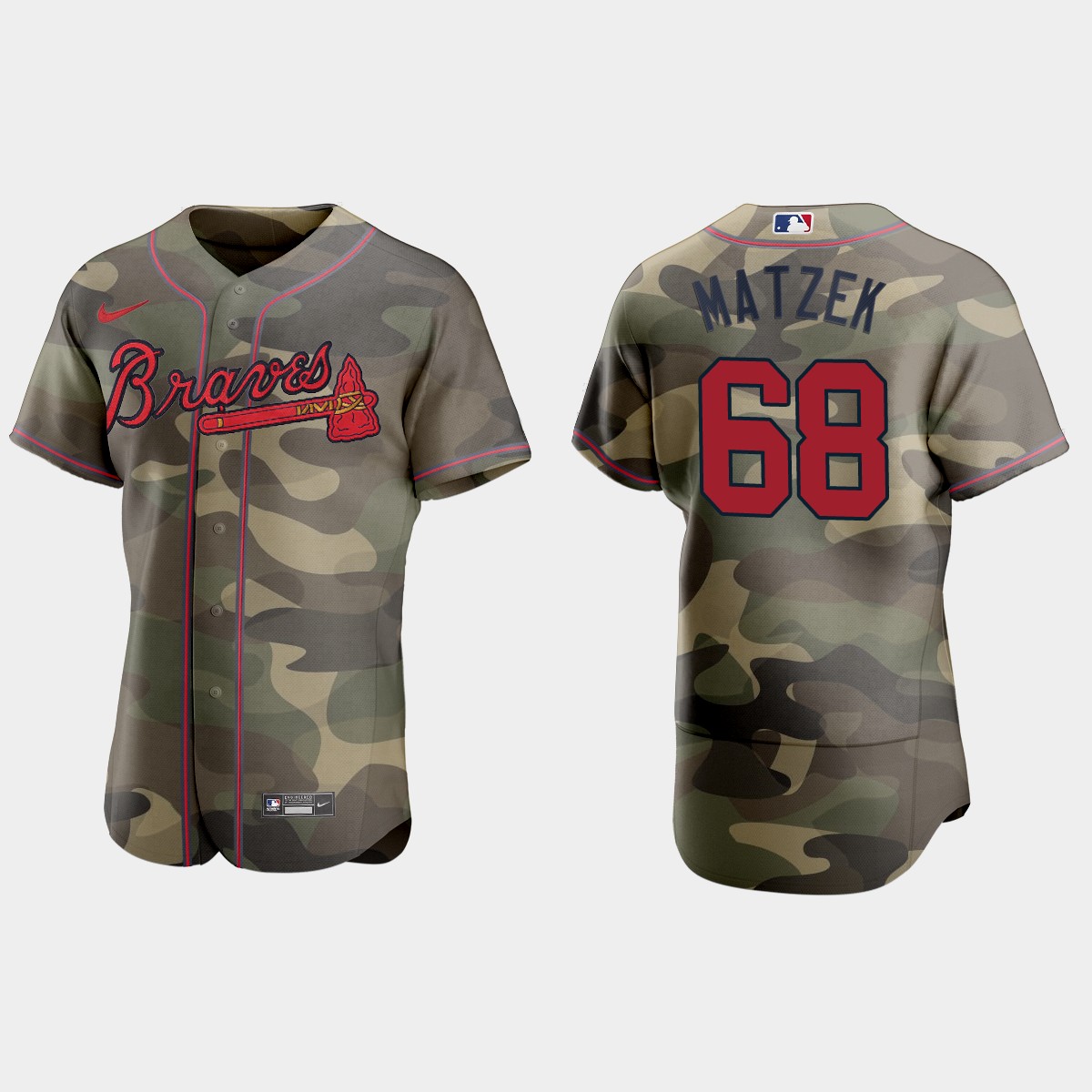 Tyler Matzek Atlanta Braves 2021 National Armed Forces Day Jersey - Camo
