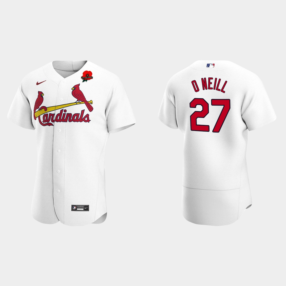 Tyler O'Neill St. Louis Cardinals 2022 Memorial Day Poppy Patch Jersey - White