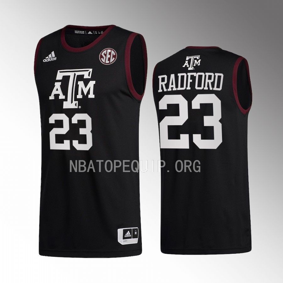 Tyrece Radford Texas AM Aggies Black Jersey 2022-23 College