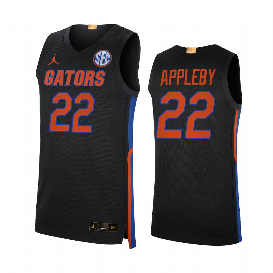 Tyree Appleby Florida Gators Black Jersey 2021-22 Elite Limited College
