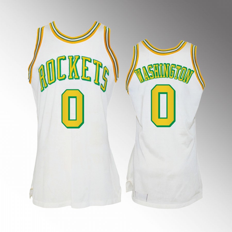 TyTy Washington Houston Rockets #0 White Jersey Heritage 1996-1971