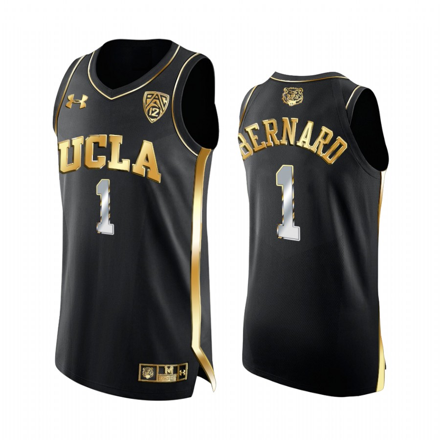 UCLA Bruins Jules Bernard 2021 March Madness Elite 8 Jersey Black Golden