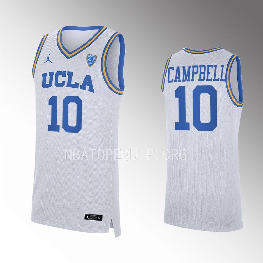 UCLA Bruins Tyger Campbell Jersey NCAA  White  Uniform
