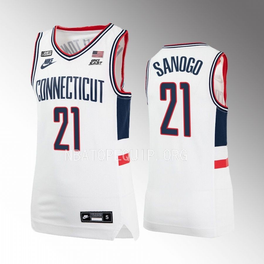 UConn Huskies Adama Sanogo Jersey 2022-23 College  White Uniform