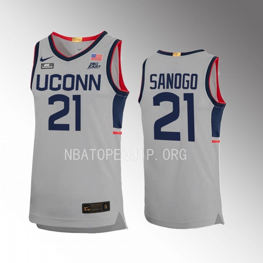 UConn Huskies Adama Sanogo Jersey Alternate  Gray Limited Uniform