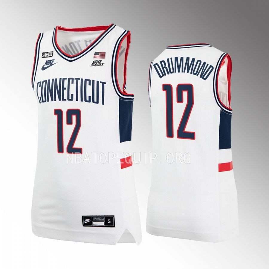 UConn Huskies Andre Drummond Jersey Alumni  White Uniform