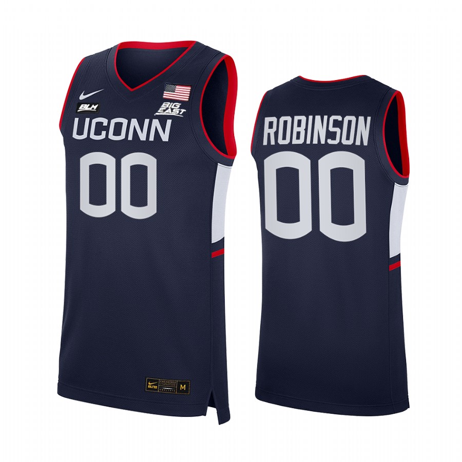 UConn Huskies Clifford Robinson Jersey 2021-22 College  Navy Alumni Uniform