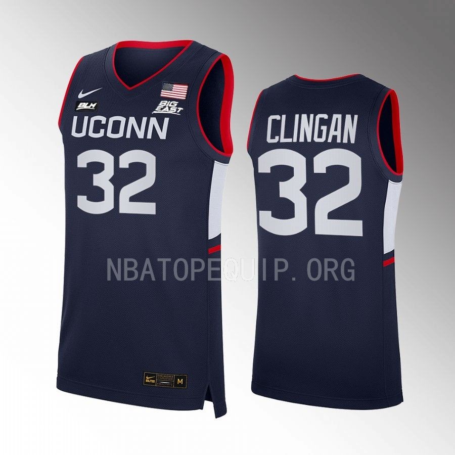 UConn Huskies Donovan Clingan Jersey 2022-23 Away  Navy  Uniform