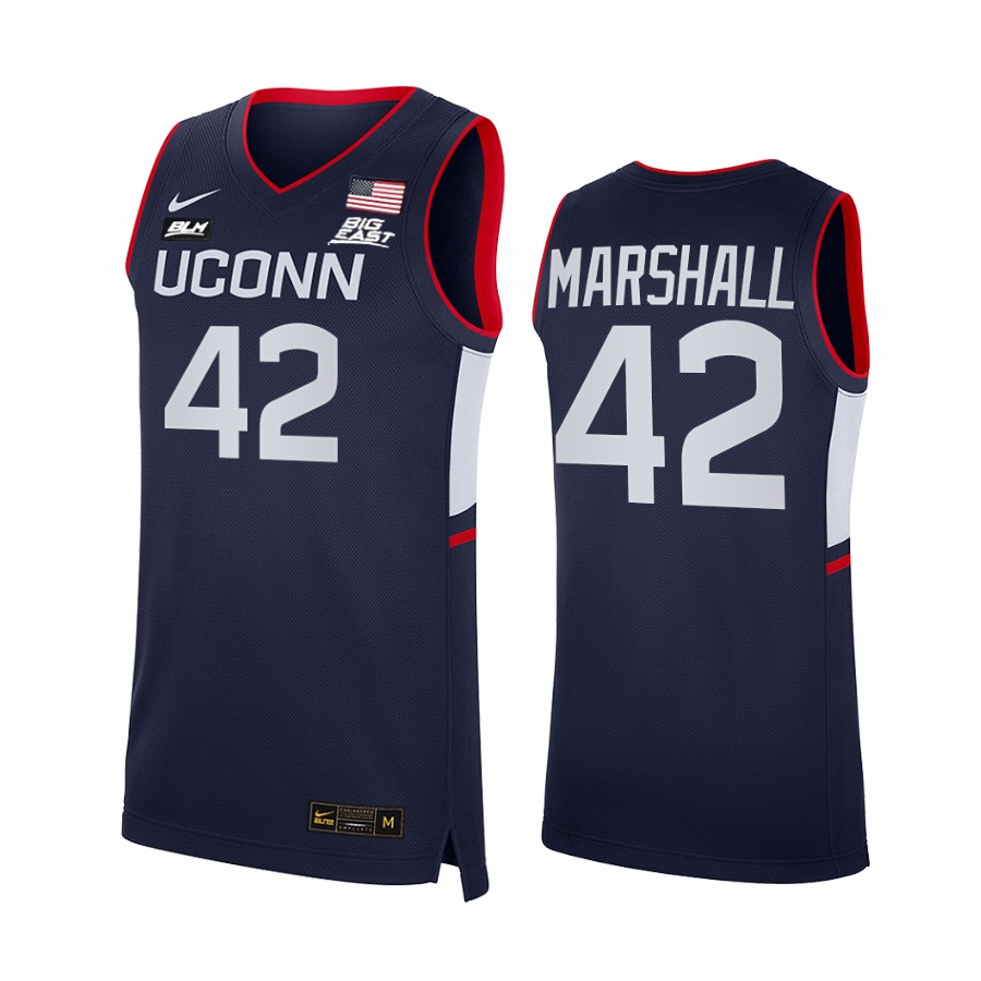 UConn Huskies Donyell Marshall Jersey 2021-22 College  Navy Alumni Uniform