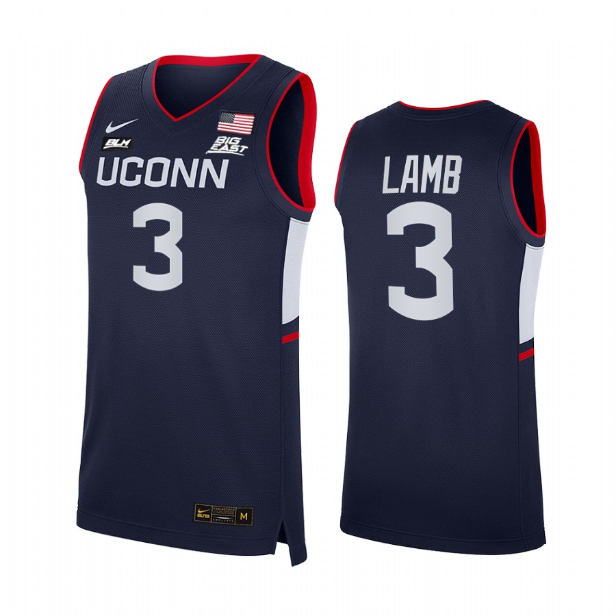 UConn Huskies Jeremy Lamb Jersey 2021-22 College  Navy Alumni Uniform