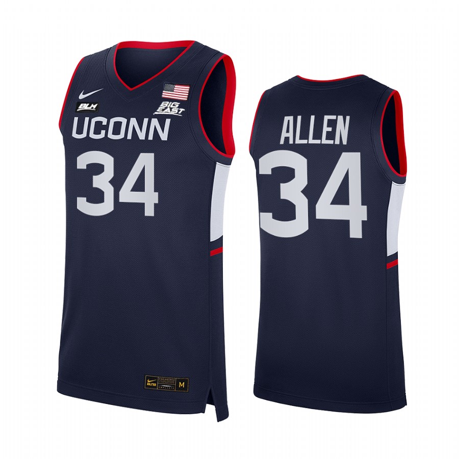 UConn Huskies Ray Allen Jersey 2021-22 College  Navy Alumni Uniform
