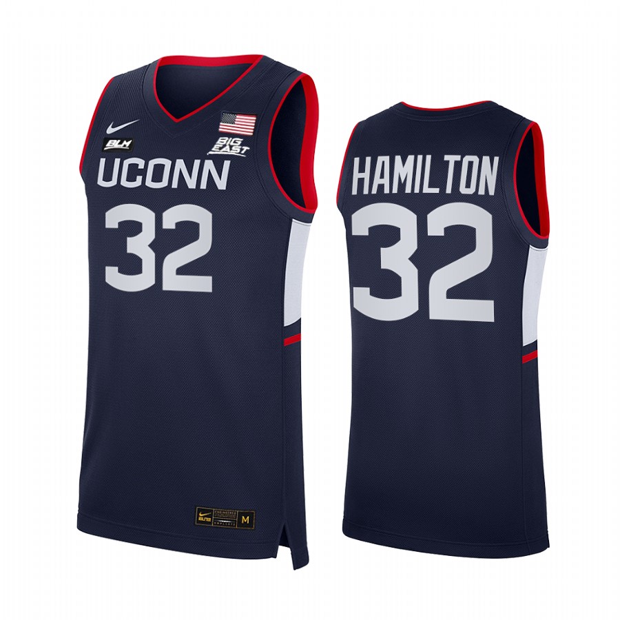 UConn Huskies Richard Hamilton Jersey 2021-22 College  Navy Alumni Uniform