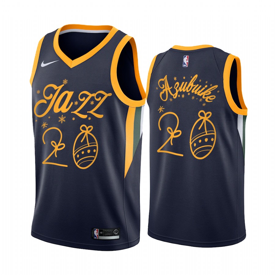 Udoka Azubuike Utah Jazz 2020 Christmas Night Navy Jersey Festive Special Edition