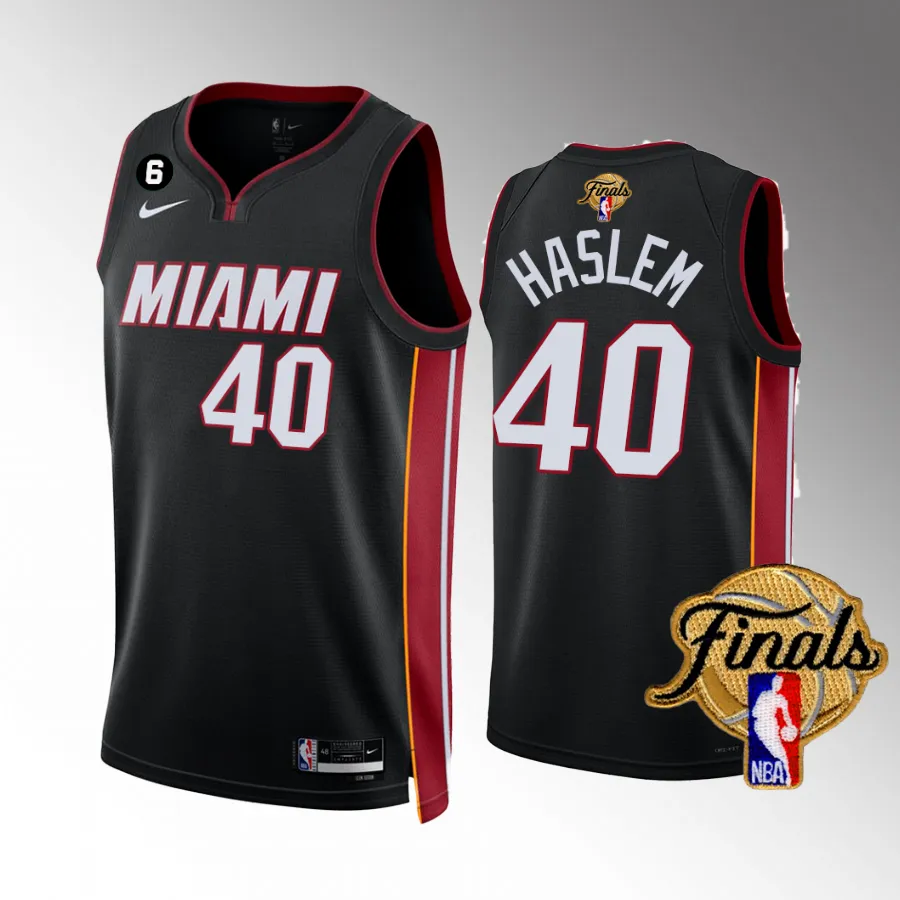 Udonis Haslem Miami Heat 2023 NBA Finals Black #40 Statement Edition Jersey Men