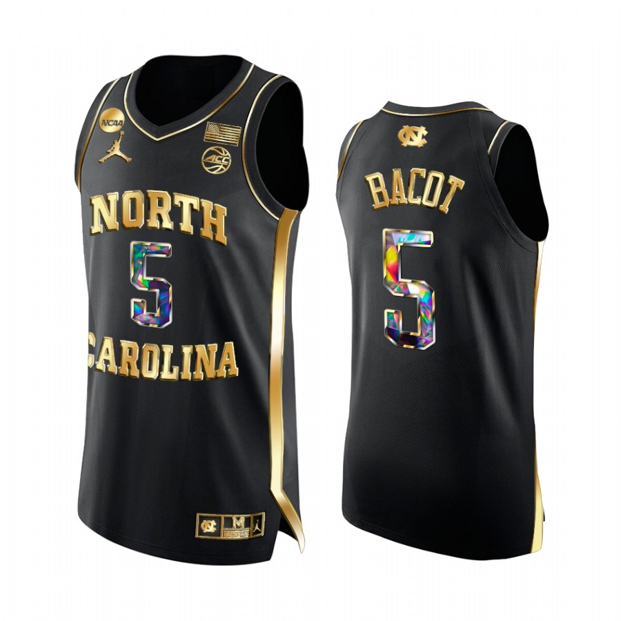 UNC  Armando Bacot Jersey 2022 NCAA March Madness Black Golden Diamond Edition Uniform