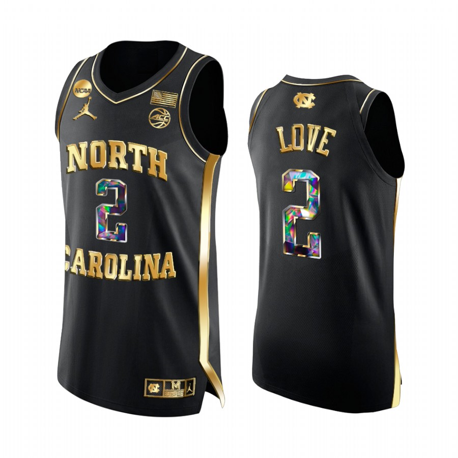 UNC  Caleb Love Jersey 2022 NCAA March Madness Black Golden Diamond Edition Uniform