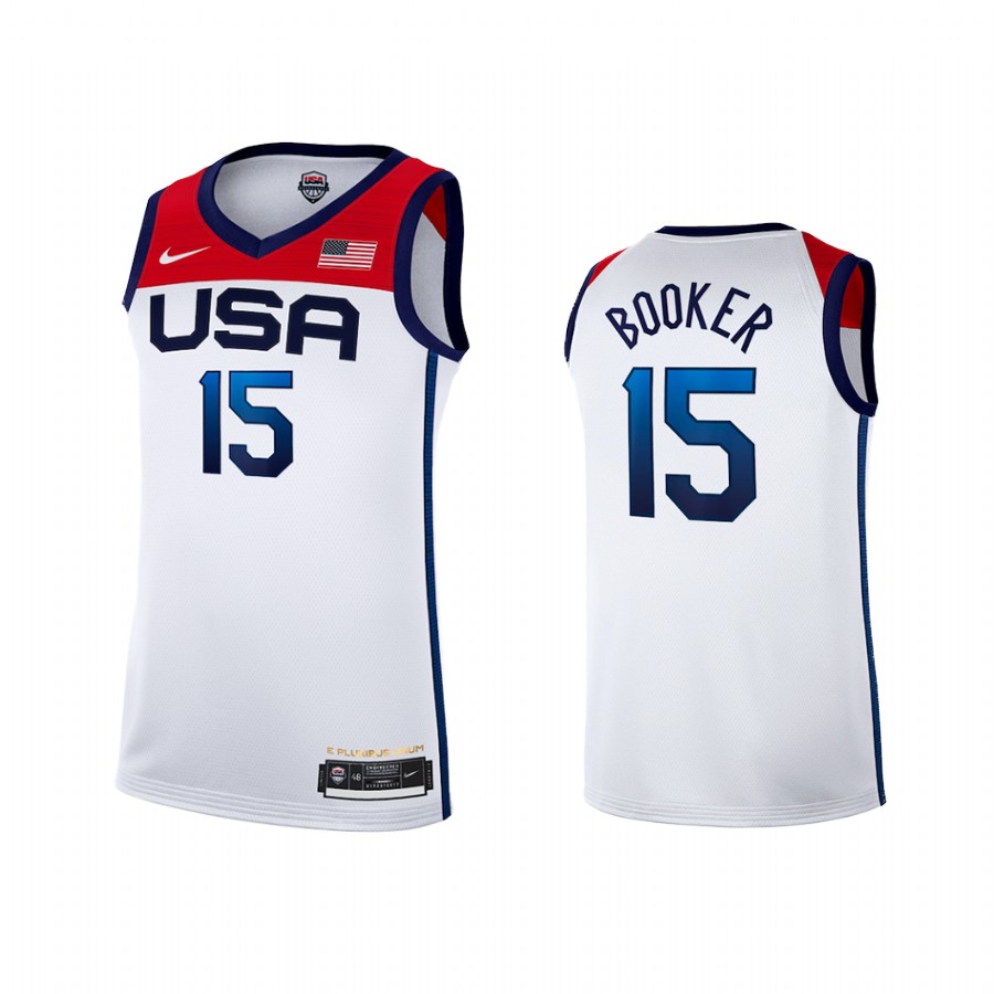 USA  Devin Booker 2020 Summer Olympics White Youth Jersey Limited #15