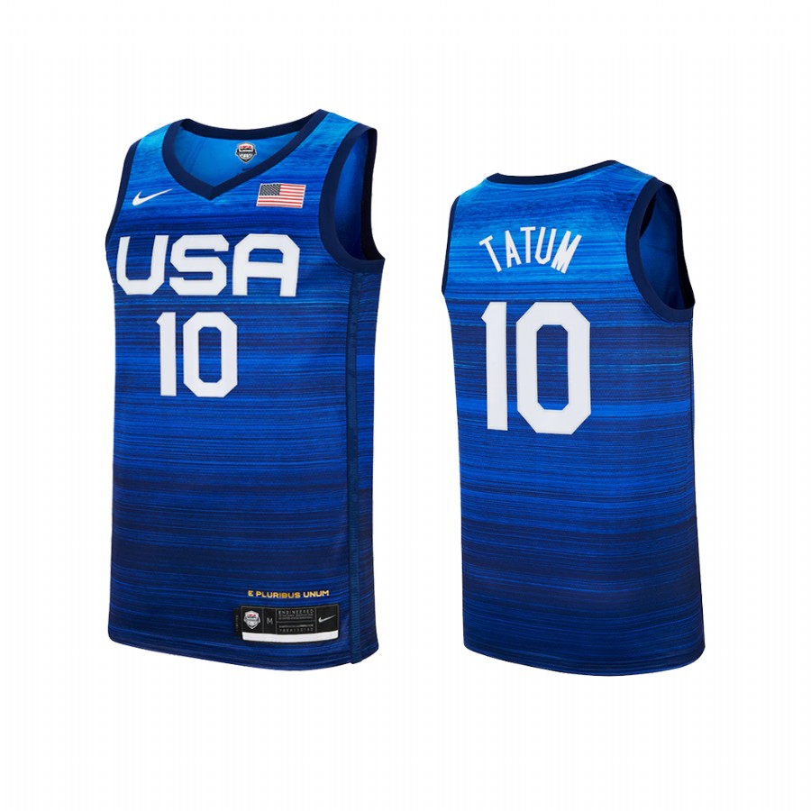 USA  Jayson Tatum 2020 Summer Olympics Blue Youth Jersey Player #10