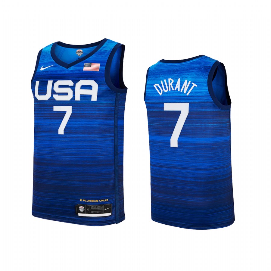 USA  Kevin Durant 2020 Summer Olympics Blue Youth Jersey Player #7