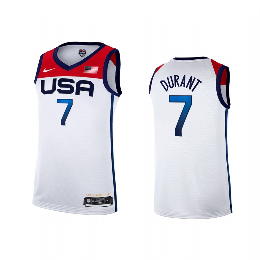 USA  Kevin Durant 2020 Summer Olympics White Youth Jersey Limited #7