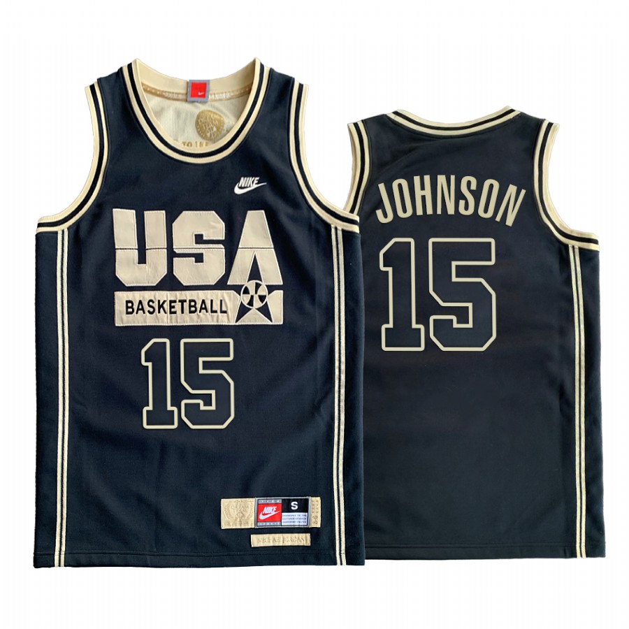 USA Magic Johnson Dream Team Black 1992 Olympics  Golden Limited Edition Jersey