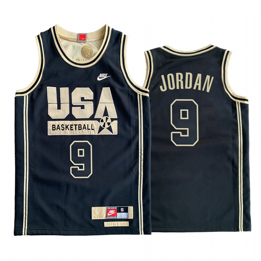 USA Michael Jordan Dream Team Black 1992 Olympics  Golden Limited Edition Jersey