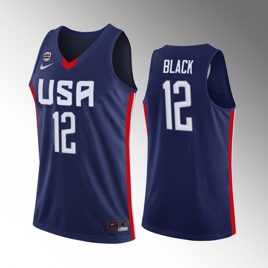 USA Team 2022 FIBA U18 Americas Champion Anthony Black #12 Navy Jersey