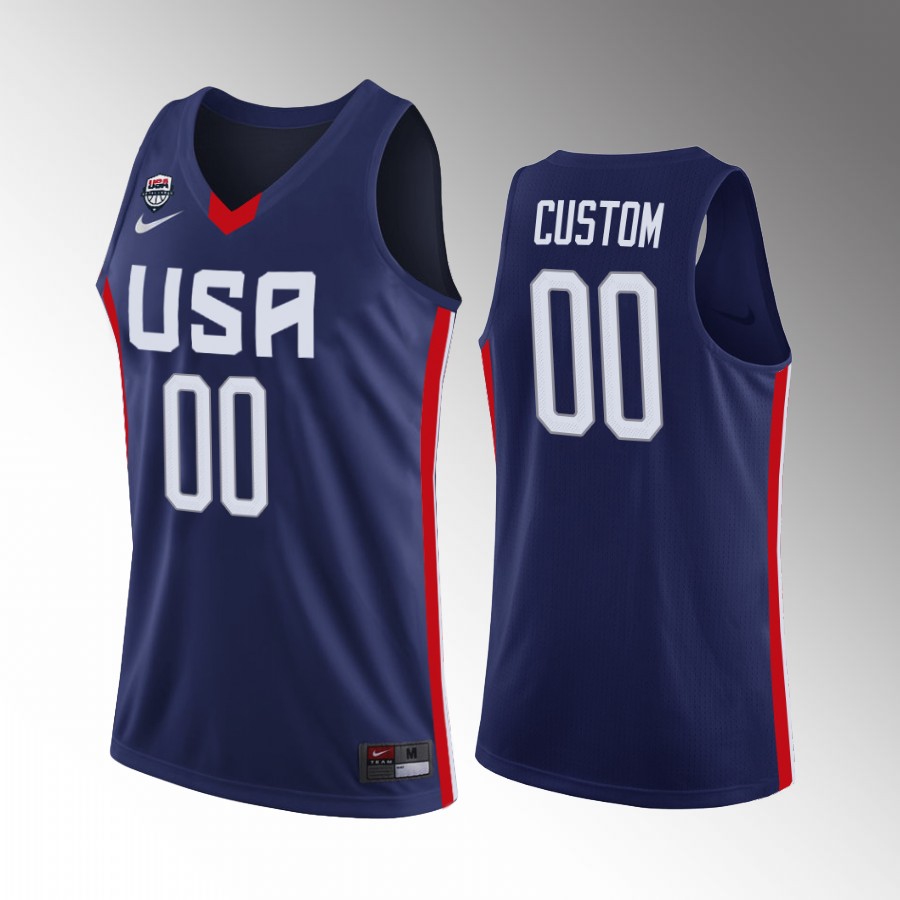USA Team 2022 FIBA U18 Americas Champion Custom #00 Navy Jersey