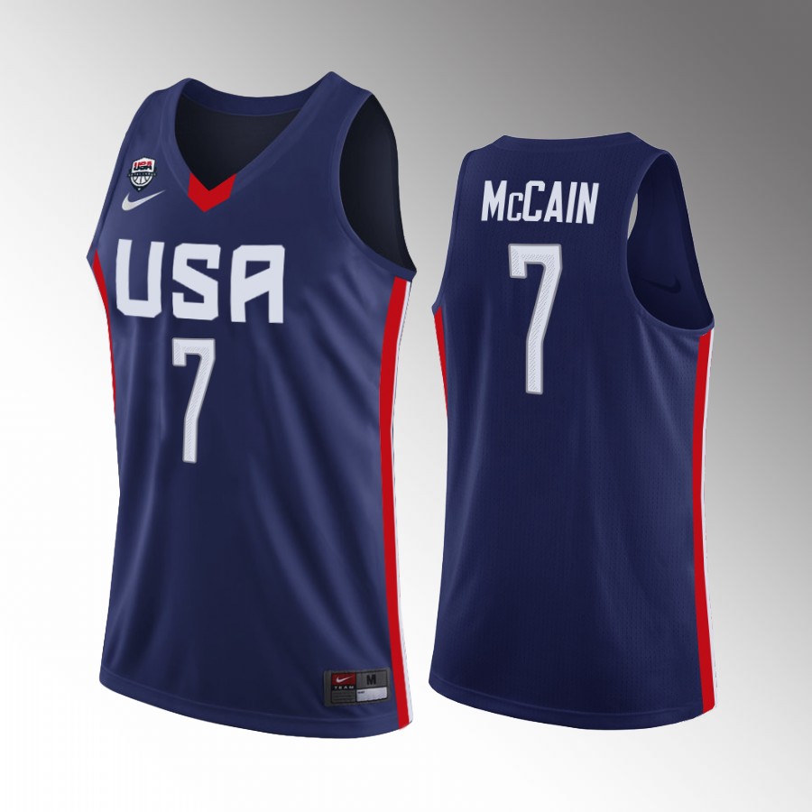 USA Team 2022 FIBA U18 Americas Champion Jared McCain #7 Navy Jersey
