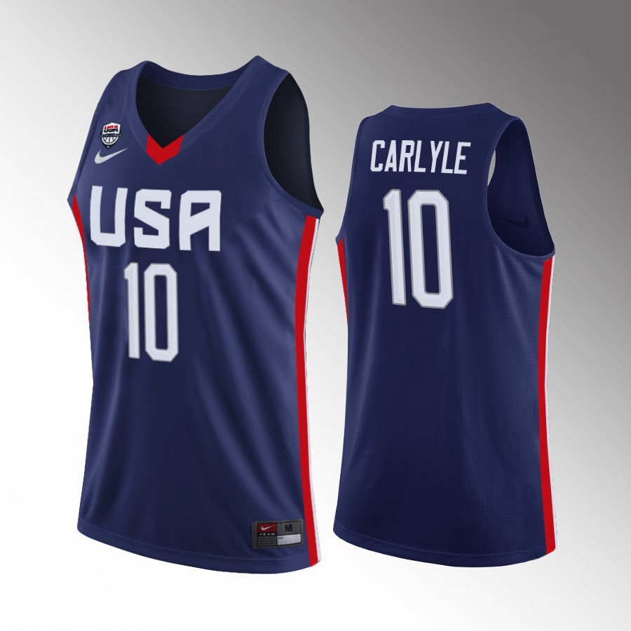 USA Team 2022 FIBA U18 Americas Champion Kanaan Carlyle #10 Navy Jersey