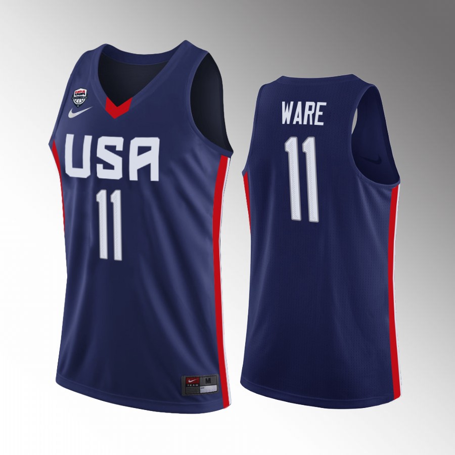 USA Team 2022 FIBA U18 Americas Champion Kel'el Ware #11 Navy Jersey