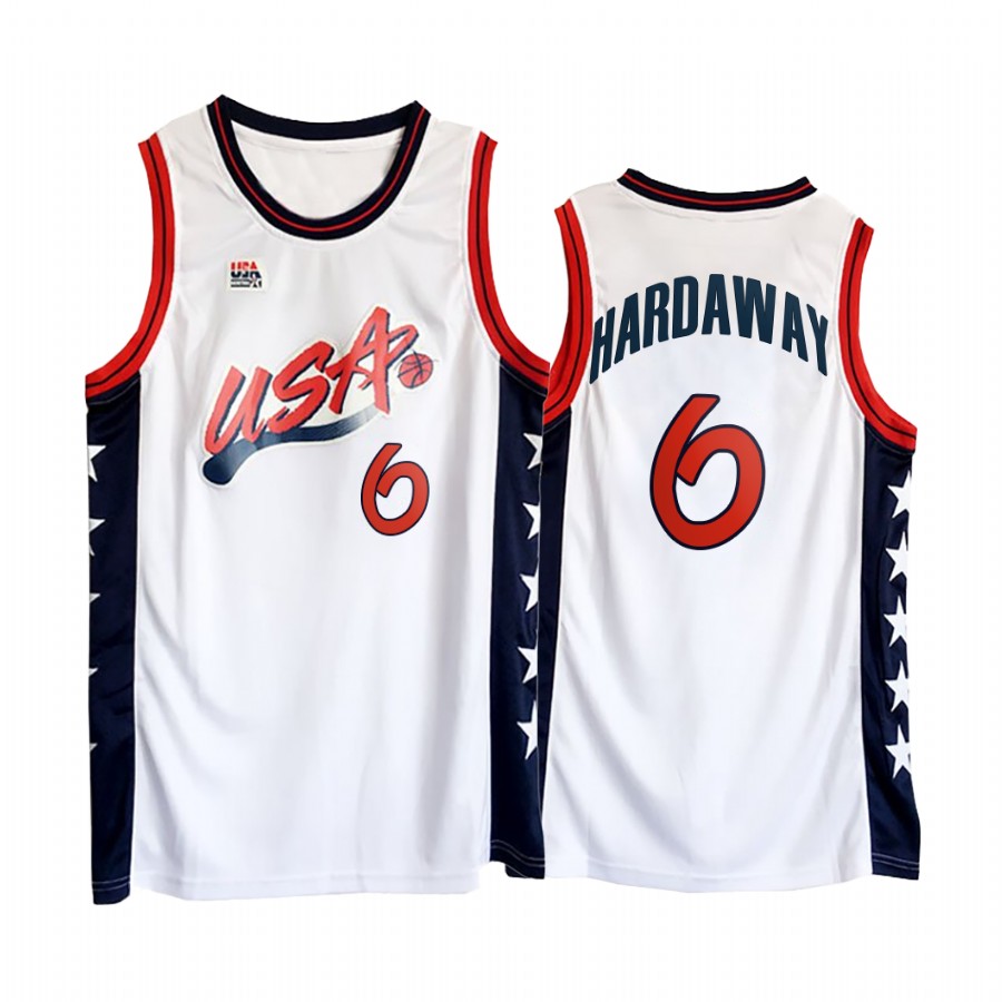 USA Team Anfernee Hardaway #6 White 1996 Olympics  Jersey