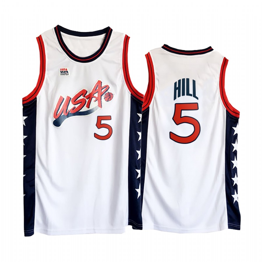 USA Team Grant Hill #5 White 1996 Olympics  Jersey