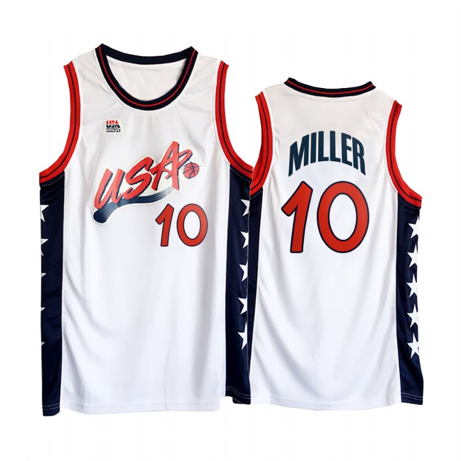 USA Team Reggie Miller #10 White 1996 Olympics  Jersey