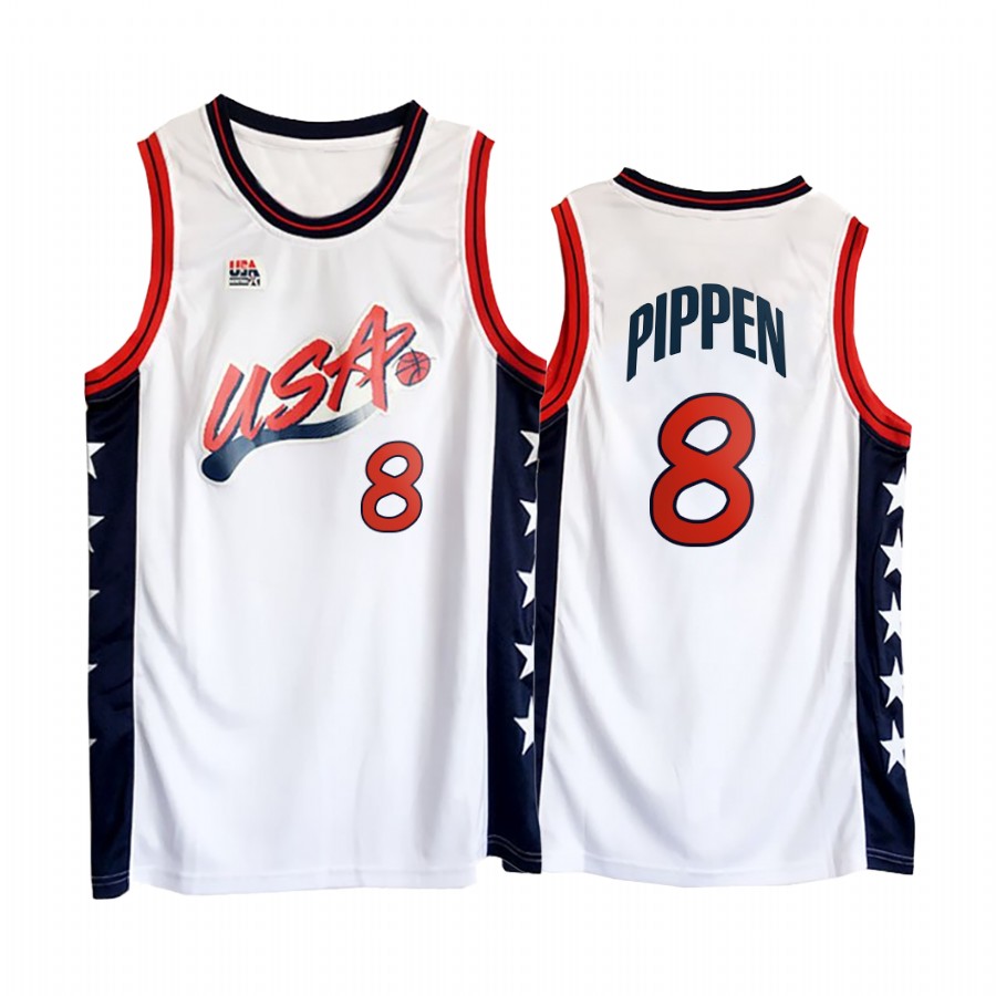 USA Team Scottie Pippen #8 White 1996 Olympics  Jersey