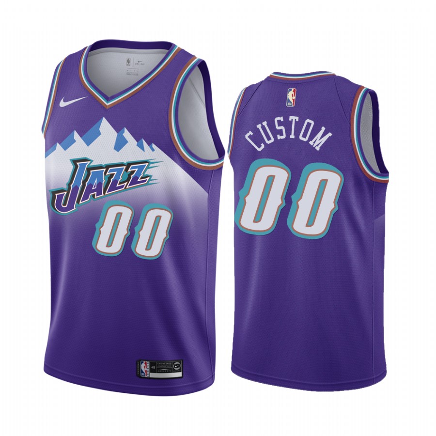 Utah Jazz #00 Custom 2019-20 Hardwood Classics Men's Jersey - HWC 90S