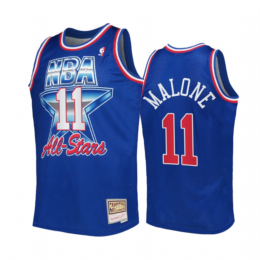 Utah Jazz #11 Karl Malone 1992 All-Star Western Conference Jersey Blue
