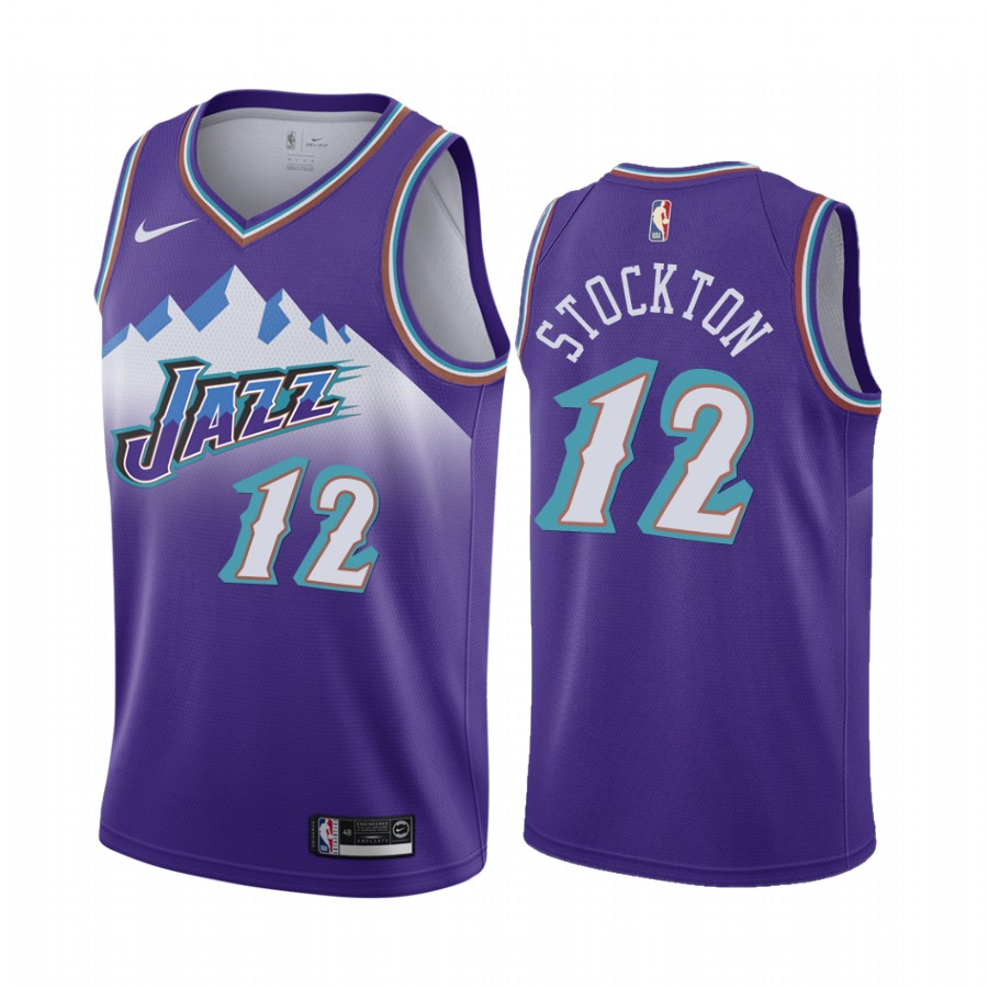 Utah Jazz #12 John Stockton 2019 Hardwood Classics Men's Jersey - HWC 90S