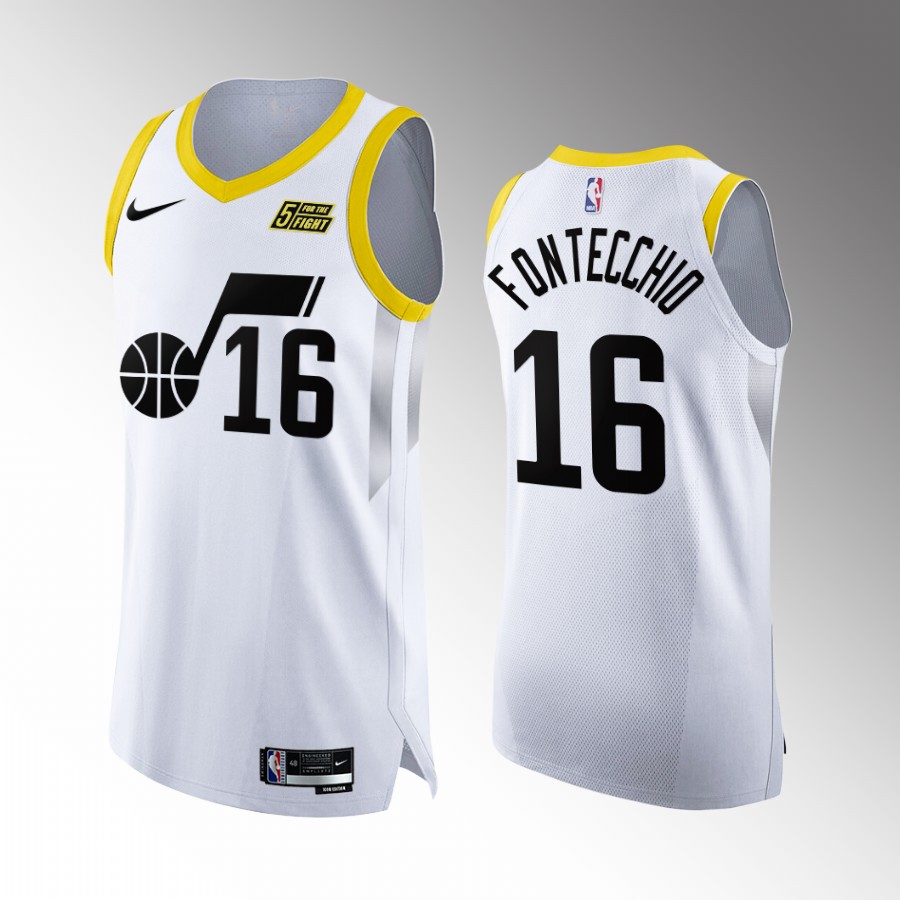 Utah Jazz #16 Simone Fontecchio White Jersey 2022-23 Association Edition
