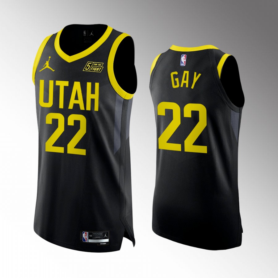 Utah Jazz #22 Rudy Gay Black Jersey 2022-23 Statement Edition