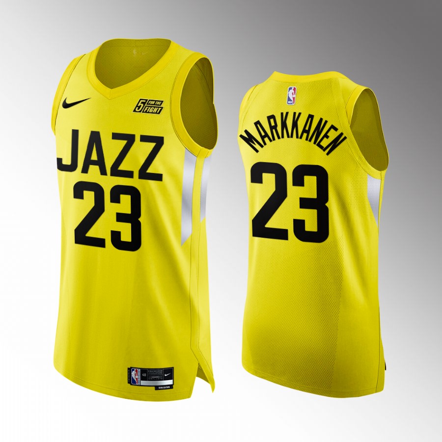 Utah Jazz #23 Lauri Markkanen Yellow Jersey 2022-23 Icon Edition
