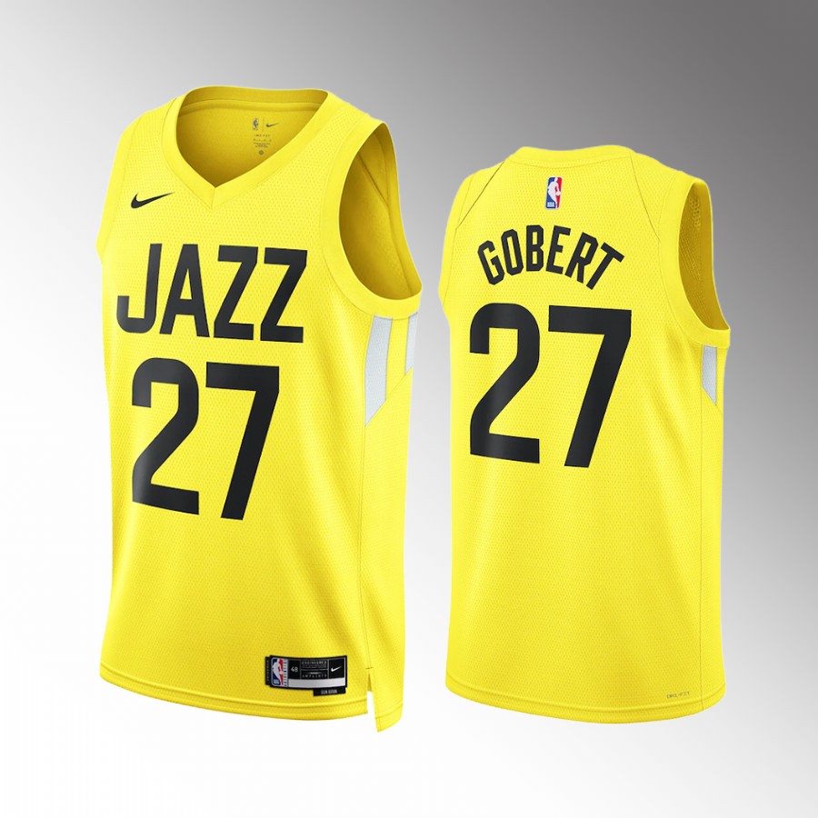 Utah Jazz Rudy Gobert 2022-23 Icon Edition Yellow #27 Jersey