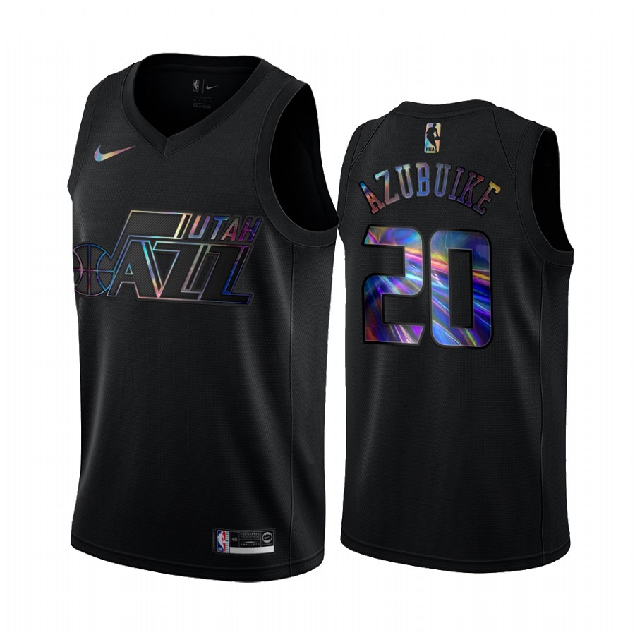 Utah Jazz Udoka Azubuike #20 Jersey Iridescent Holographic Black Limited Edition