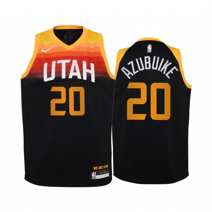 Utah Jazz Udoka Azubuike 2020-21 City Black Youth Jersey - 2020 NBA Draft