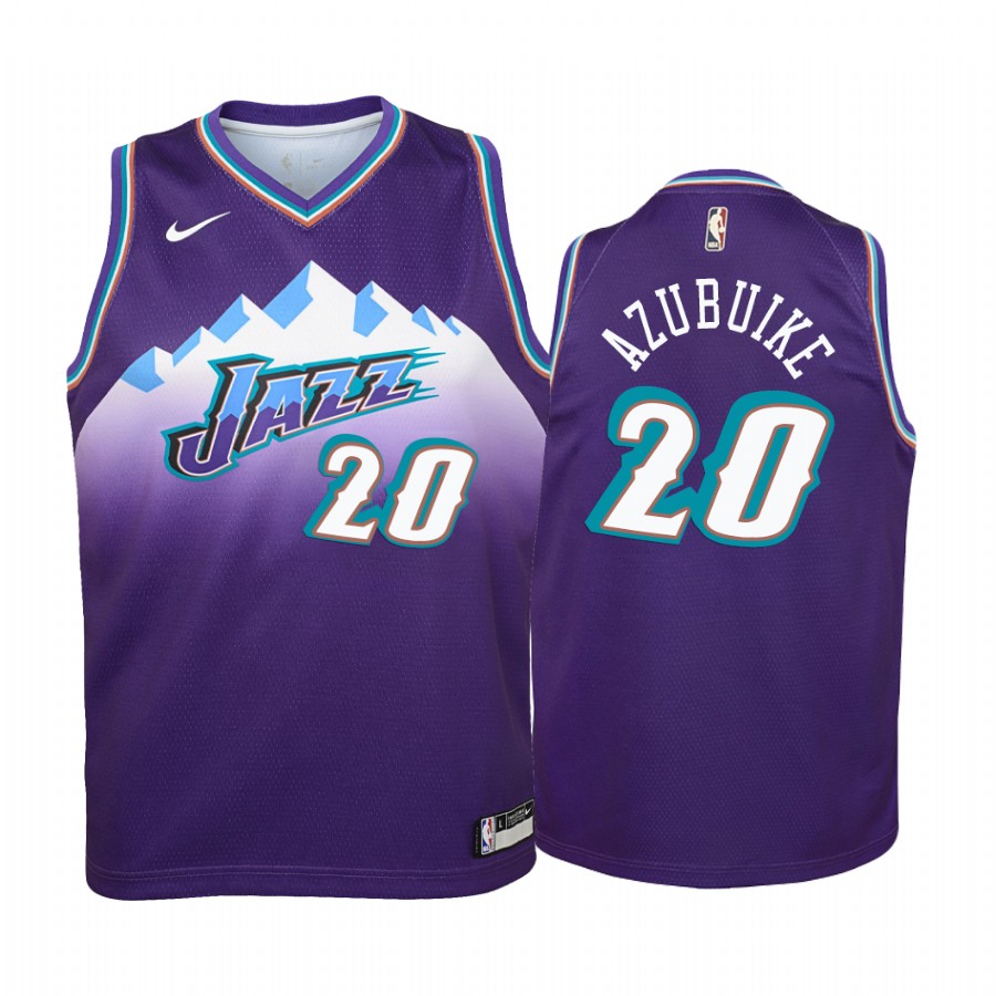 Utah Jazz Udoka Azubuike 2020-21 Classic Purple Youth Jersey - 2020 NBA Draft